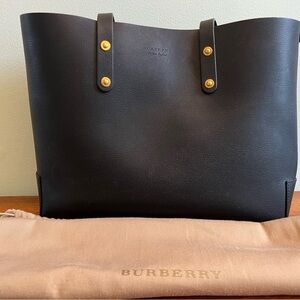 Burberry Black Leather Tote Bag